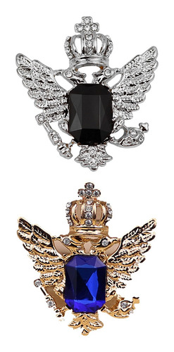 2 Broches De Corona De Cristal Para Hombre Y Mujer, Para Cam