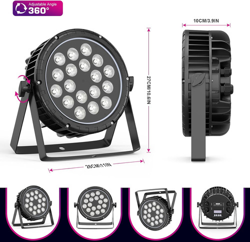 Luces Led Ip67 Impermeables Para Exteriores 18x18w Rgbwa
