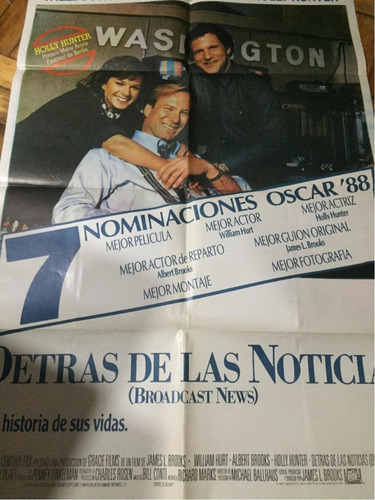 Poster Detras De Las Noticias William Hurt Holly Hunter 1987 (Usado)