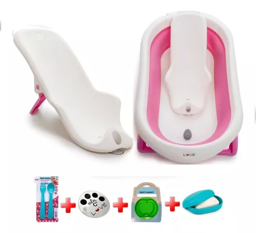 Bañera Plegable Para Bebe Y Adultos Felcraft Con Tapa Grande