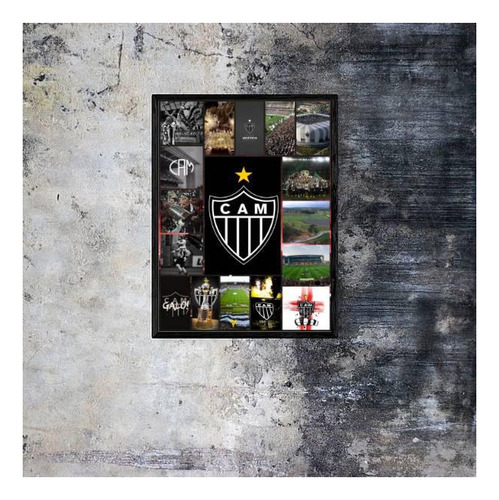 Quadro Decorativo Fotomontagem Clube Atlético Mineiro 34x23