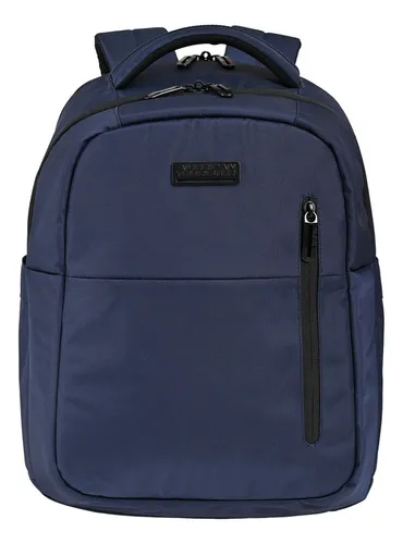 Mochila American Tourister New Highway 3at Color Azul marino Diseño de la  tela Liso