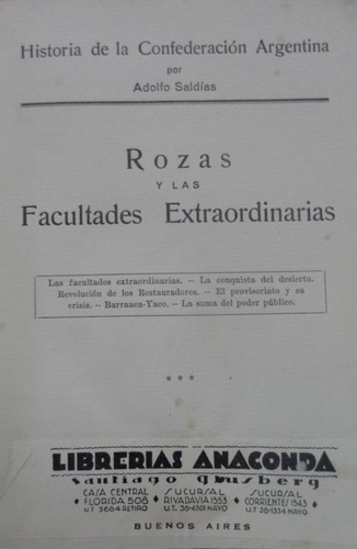 Rozas Y Las Facultades Extraordinarias Saldias Biblos