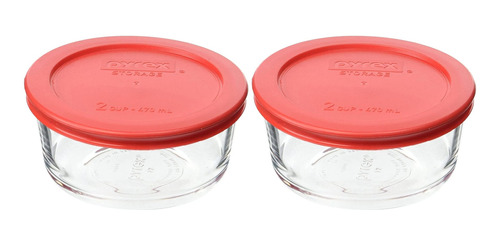 Pyrex Cuenco Cristal -pc Tapa Rojas