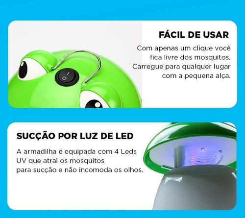 Mata Mosquito Pernilongo Armadilha Abajur Elétrico Sapinho