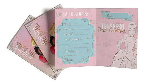 Invitacion Princesas De Disneyx10 - Cotillón Waf