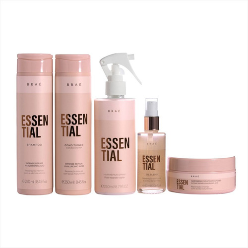 Kit Braé Essential Shampoo+cond+masc+oilblend+spray