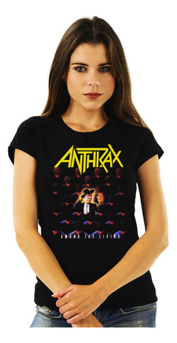 Polera Mujer Anthrax Among The Living Colores Metal Impresió