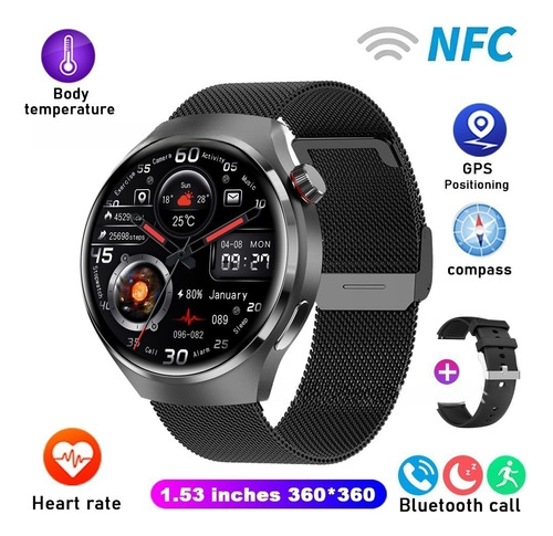 Gt4pro Reloj Inteligente Smartwatch Para Huawei Dos Correas