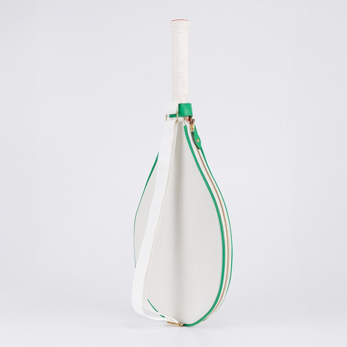 Raquetero 100% Cuero Vacuno, Positano, Sofía Spaskova Blanco Y Verde