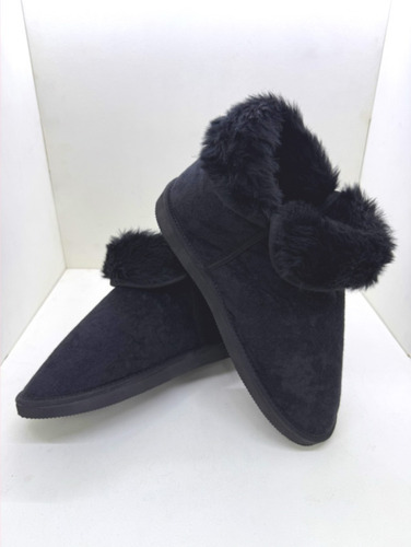 Pantufla Chinela Bota Con Piel Negra