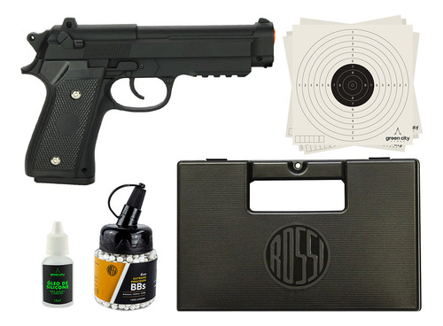 Pistola Airsoft Full Metal V22 + Case + Alvos + Bbs + Óleo