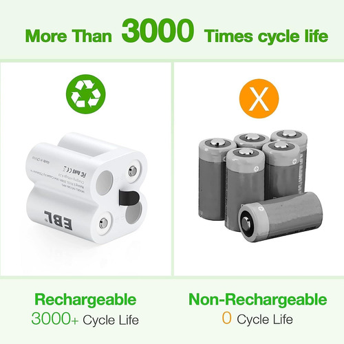 Ebl Rechargeable Batteries Compatible With Arlo, Cr123a Came