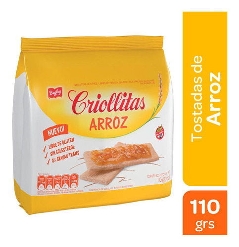 Tostadas Criollitas De Arroz Bagley X 110 Gr