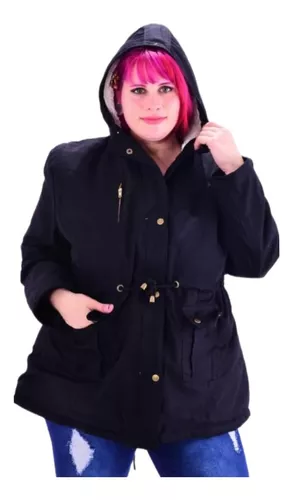 Comprar Campera Parka Con Corderito Abrigada Mujer Especial Capucha