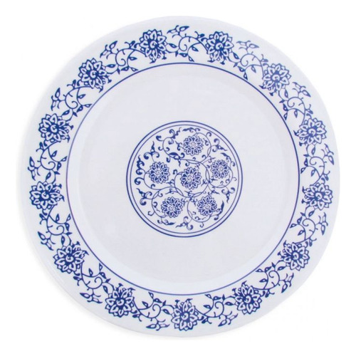 Prato Sobremesa 20cm Melamina / Plástico Decorado 4 Unidades