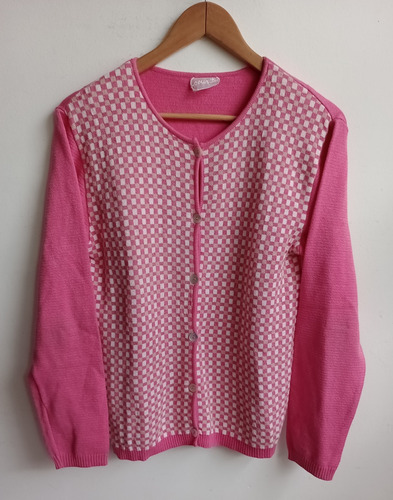 Sweater Pour Toi Talle M Vintage Rosa Cuadros Sueter 