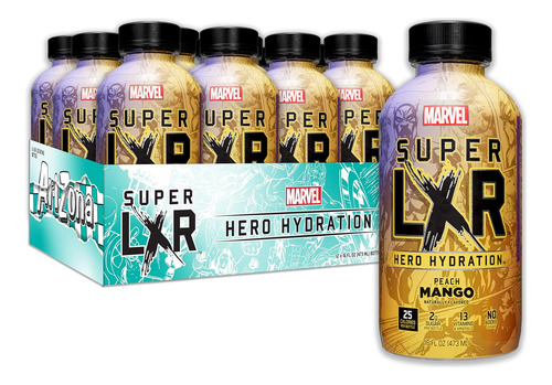 X Marvel Super Lxr Hero Hydration  Peach Mango  16 Oz (paq