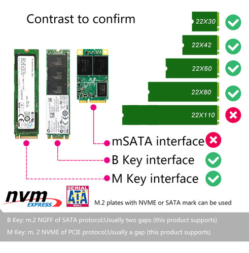 Adaptador 2 En 1 Para M.2 Ssd A U.2 Para M.2 Nvme Y Sata-bus