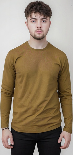 Remera Hombre Camiseta Manga Larga Algodon Premium 24/1