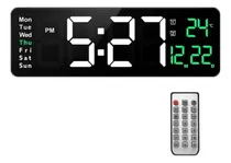 Comprar Reloj De Pared Digital Led Con Termo Alarmas Calendario 39cm