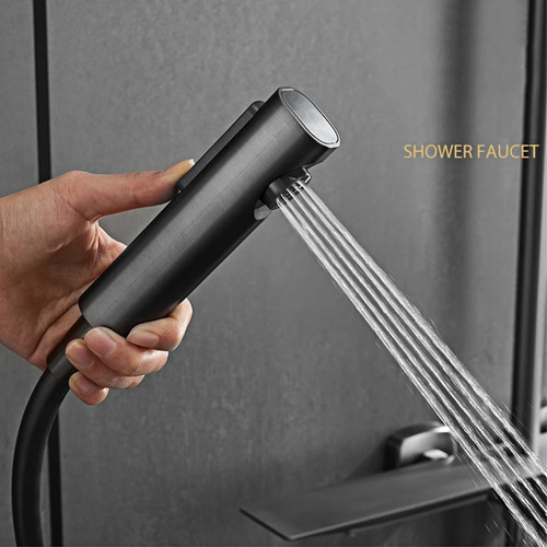 Llave Monomando Ducha Columna Black Digital Thermostatic Fk