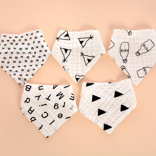 D Babero De Algodón 4 Capas Con Broche For Bebé Zebra