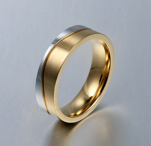 Anillo Elegante De Acero Para Bodas- Compromisos.