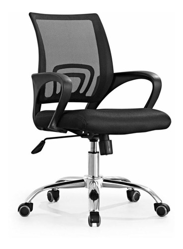 Cadeira de escritório Americanas MVD MB4005 ergonômica  preta com estofado de mesh