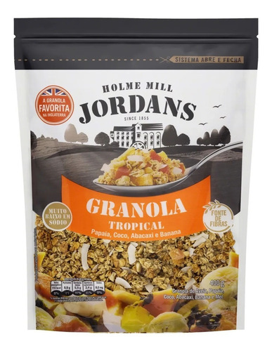 Imagem 2 de 5 de Granola Cereal Jordans Tropical Papaia Coco Abacaxi 400g