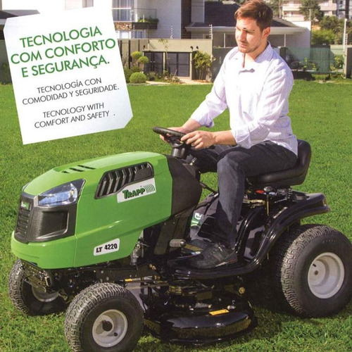 Trator Para Cortar Grama 20hp 4t Gasolina Trapp + Recolhedor