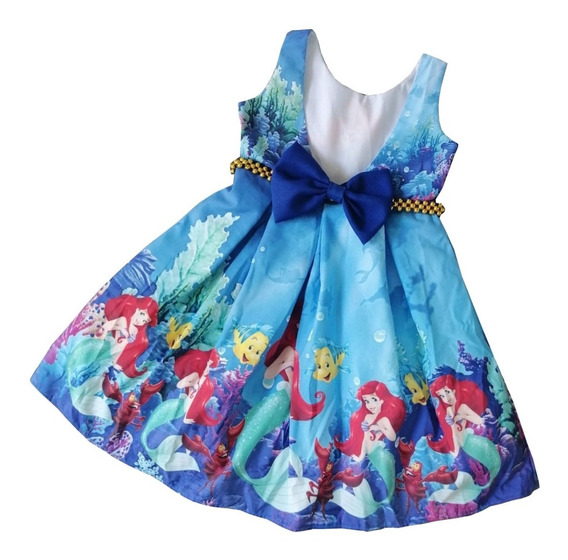 Vestido De Cumpleaños Para Niña Sirenita Ariel - Jp | Cuotas sin interés