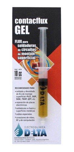 Contacflux Gel Flux Para Soldaduras Jeringa 10cc - Delta 