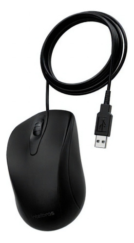 Mouse Com Fio Intelbras Mci 10 2.0 Click Silencioso 1000 Dpi Cor Preto