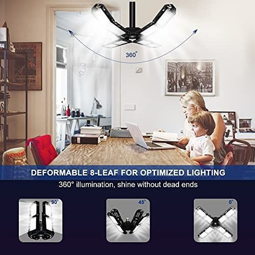 Luz Garaje Led Superbrillante Lm Techo Base Facil Hoja