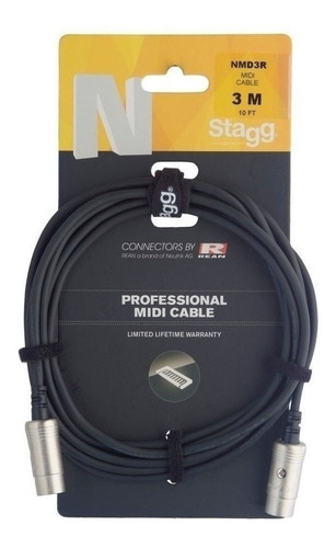 Stagg Nmd3r Cable Midi 3 Metros  Profesional