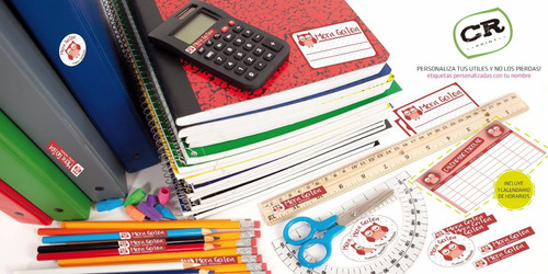 Etiquetas Personalizada Ropa Utiles Escolares Nombre Combo H