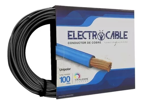Cable Unipolar 1.5mm Rollo 100 Mts Electrocable Negro
