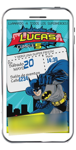Invitación Digital Batman Fondo En Movimiento