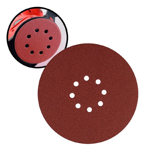 Disco De Lixa Com Velcro P/ Teto 225 Mm 08 Furos 5 Quantidade De Cascalhos 36