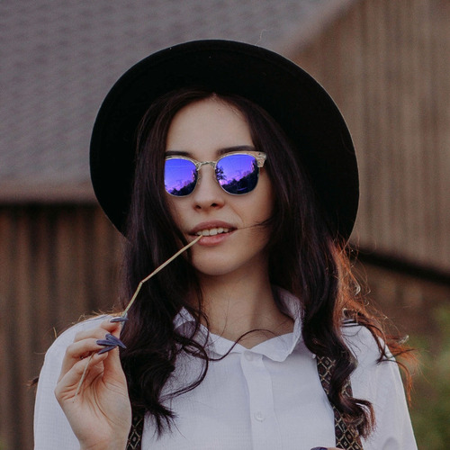 Lentes De Sol Mujer Dama Polarizados Anti Luz Solar Uv Cuadrados De Moda Diseño Clásico Proteger Los Ojos Espejo Diseño Morado/blanco