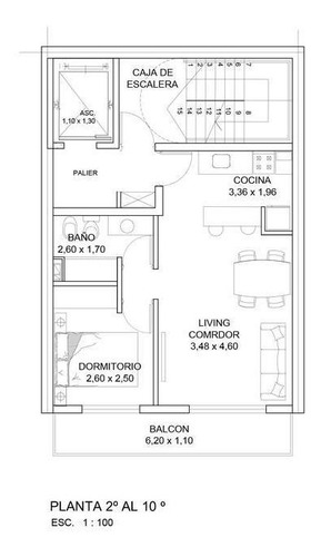 Imagen 4 de 10 de Departamento - 1 Dormitorio - Buenos Aires Al 1900 - Macrocentro Rosario