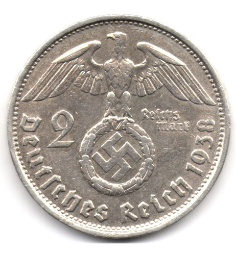 Alemania 2 Reichsmark 1938 B Tercer Reich Plata