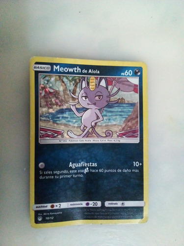 Meowth De Alola Tarjeta Pokemon