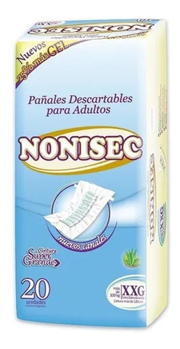 Nonisec Adultos Pañal Extra Extra Grande Xxg X 20 Unidades