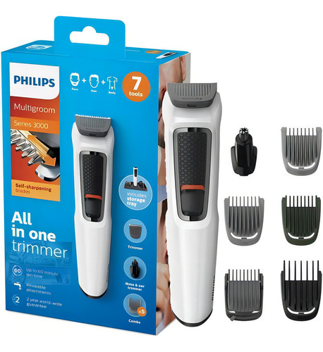 Multigroomer Philips Series 3000 Mg3721 Branco
