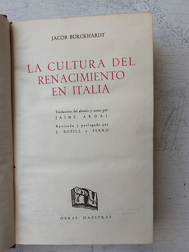 La Cultura Del Renacimiento En Italia Jacob Burckardt