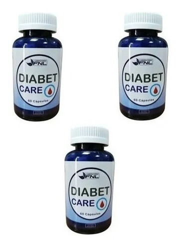 Pack 3 X 60 Cáps C/u Diabet Ayuda Control Glucosa Y Diabetes