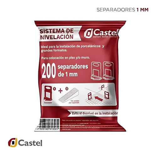 Kit De Nivelacion Para Pisos Castel Con 200 Niveladores 1mm