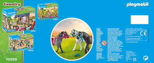 Trío De Caballos Toy Playmobil Con Knabstrupper, Friesian Y
